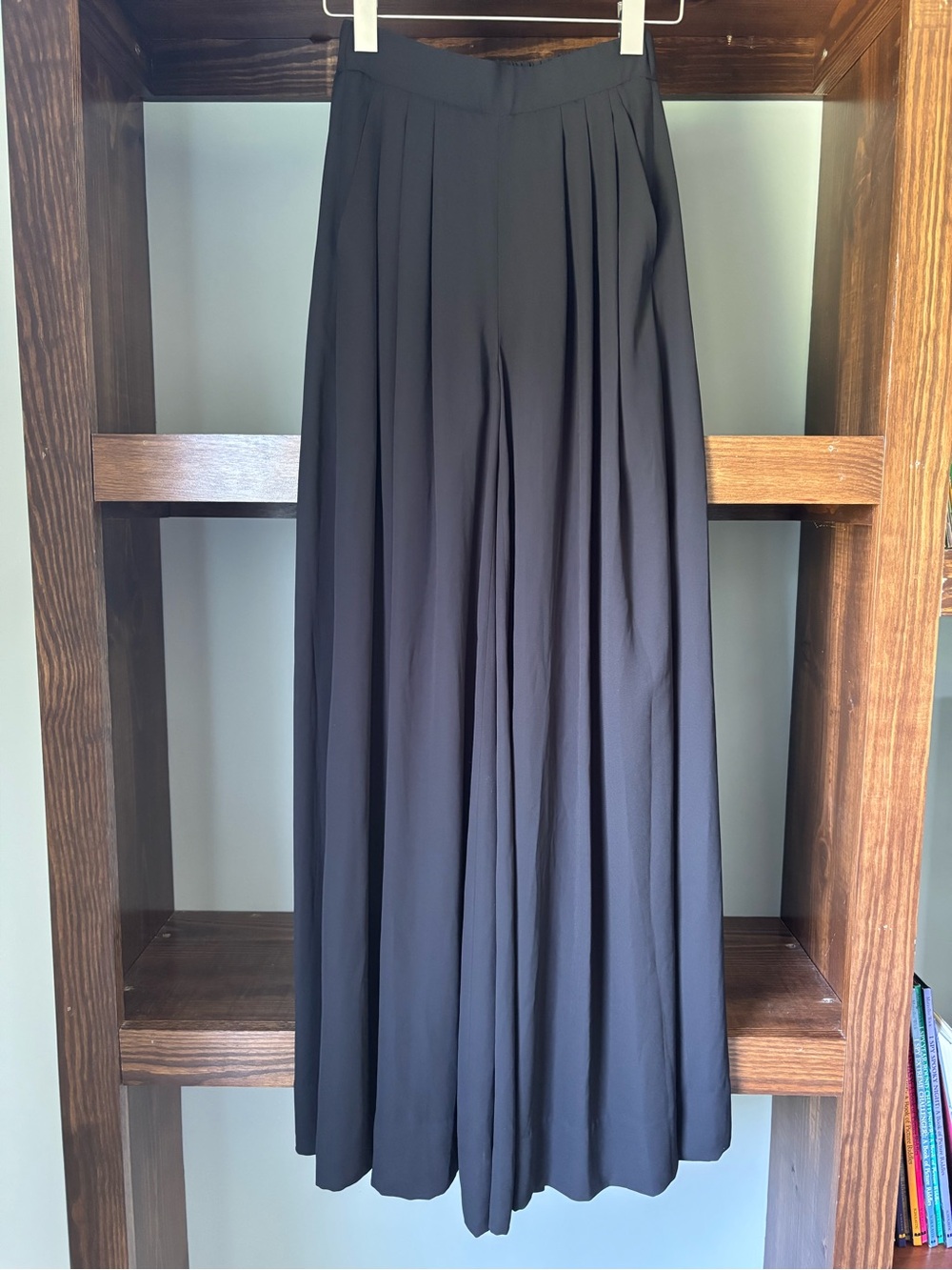 J. Crew Collection Black Pleated Wide-Leg Pants